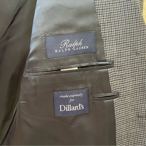 Ralph Lauren Suit Blazer Wool Check Plaid Dillard’s Classic Timeless Blue 40S - Picture 9 of 15